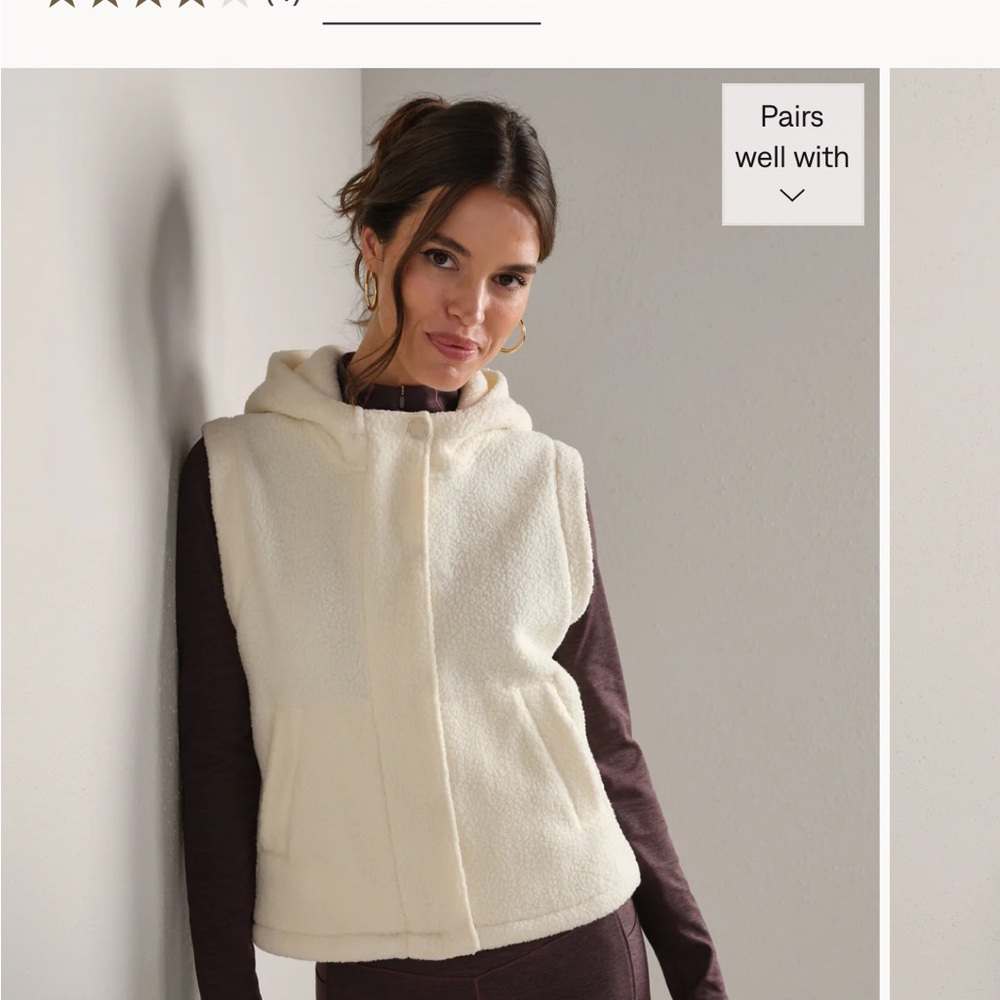 RHONE Women's Off-White Hooded Vest